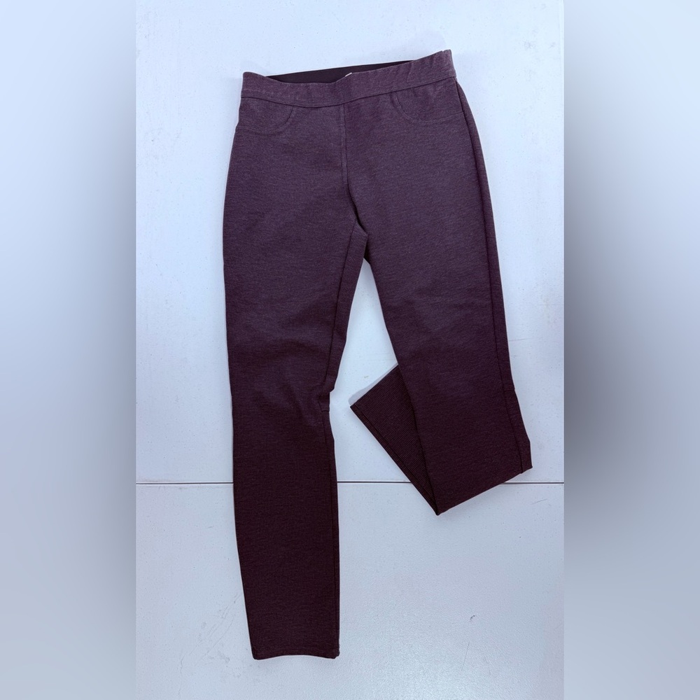 Max Studio Grey/Plum Checkered Leggings